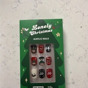 Popmart Crybaby Lonely Christmas Acrylic Nails Set